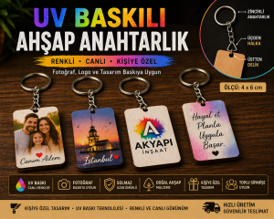 uv baskılı ahşap anahtarlık