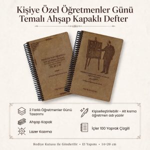 kişiye özel öğretmenler günü hediyesi ahşap defter